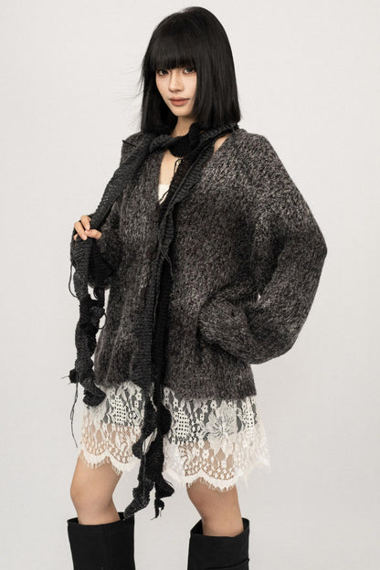 Gradient Loose Knit Cardigan