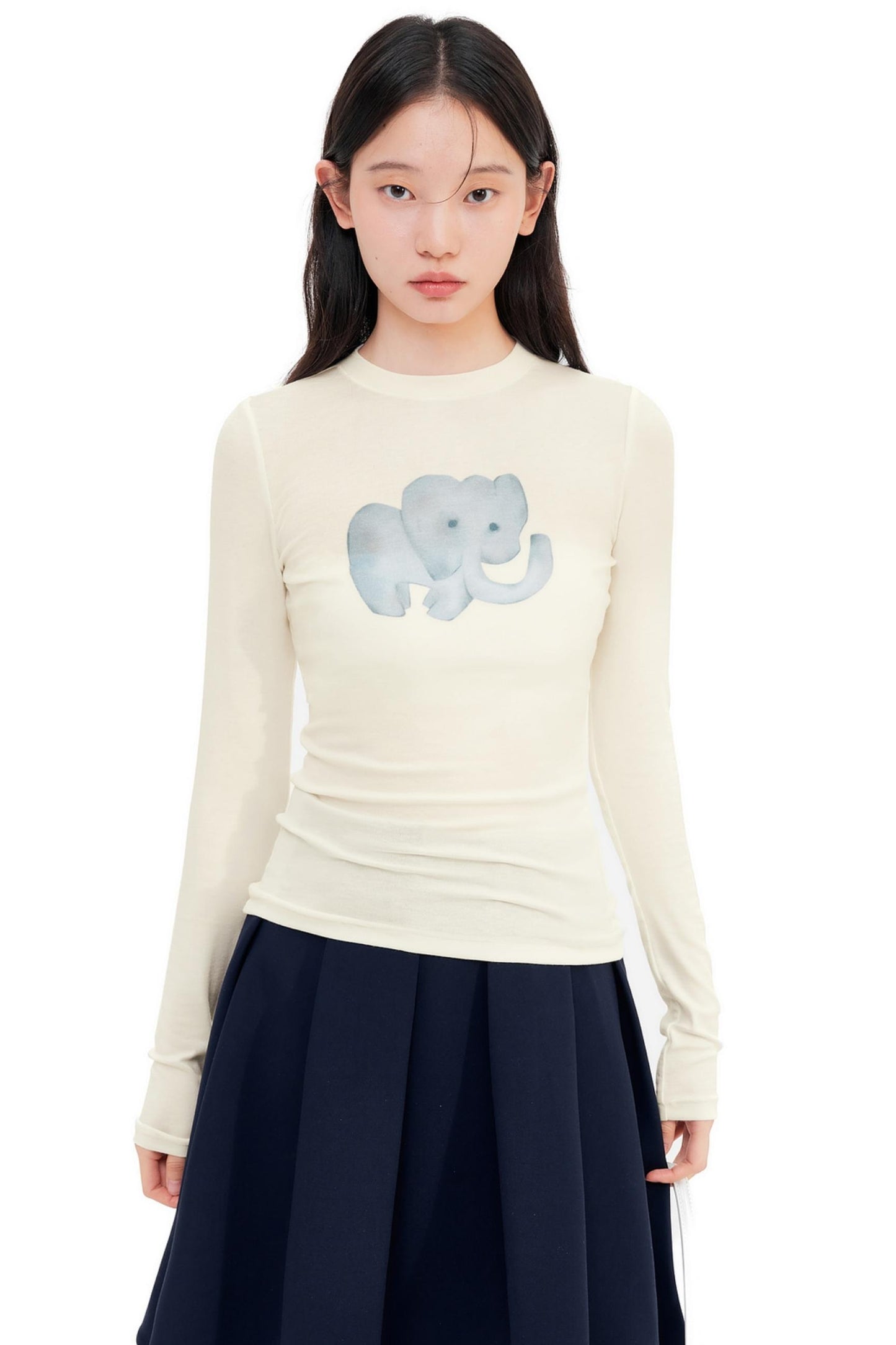 Round Neck Straight Shoulder Top