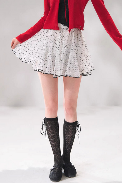 Velvet Polka Dot Skirt Set-Up