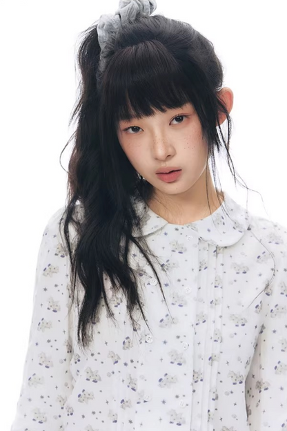 Pony Print Shirt and Skirt Matching Set