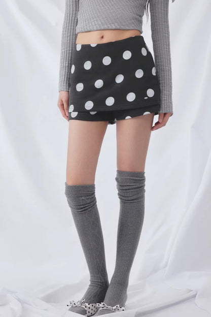 Retro Polka Dot Culottes Skirt