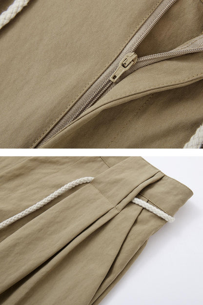 Pleated Wide-Leg Shorts