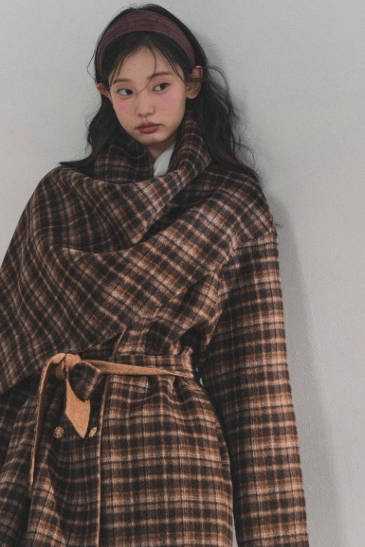 Winter Plaid Wool Coat