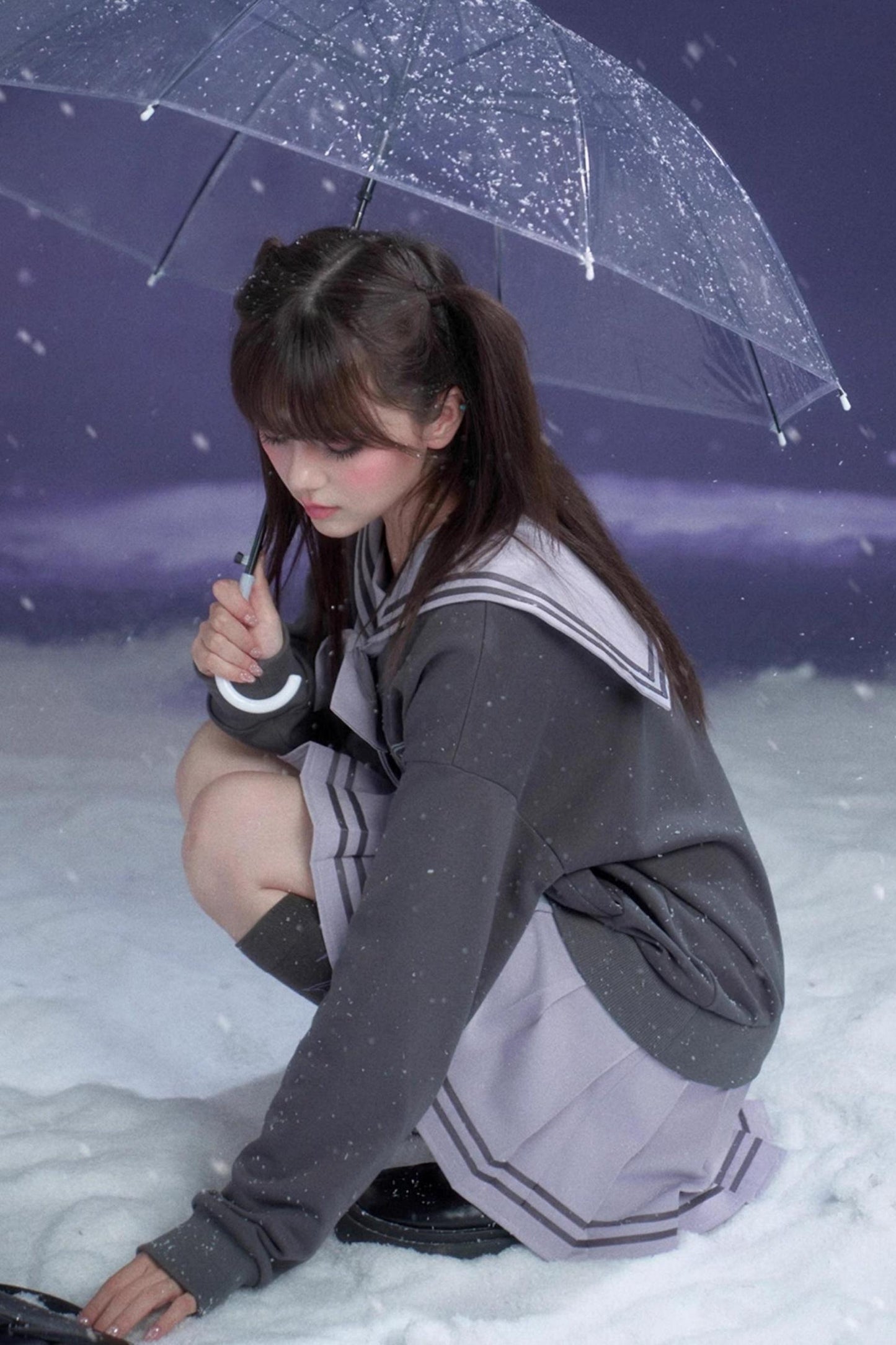 Oxygen Gray-Purple Sailor Dress