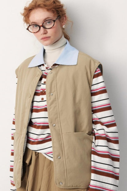 Reversible Plaid Down Vest