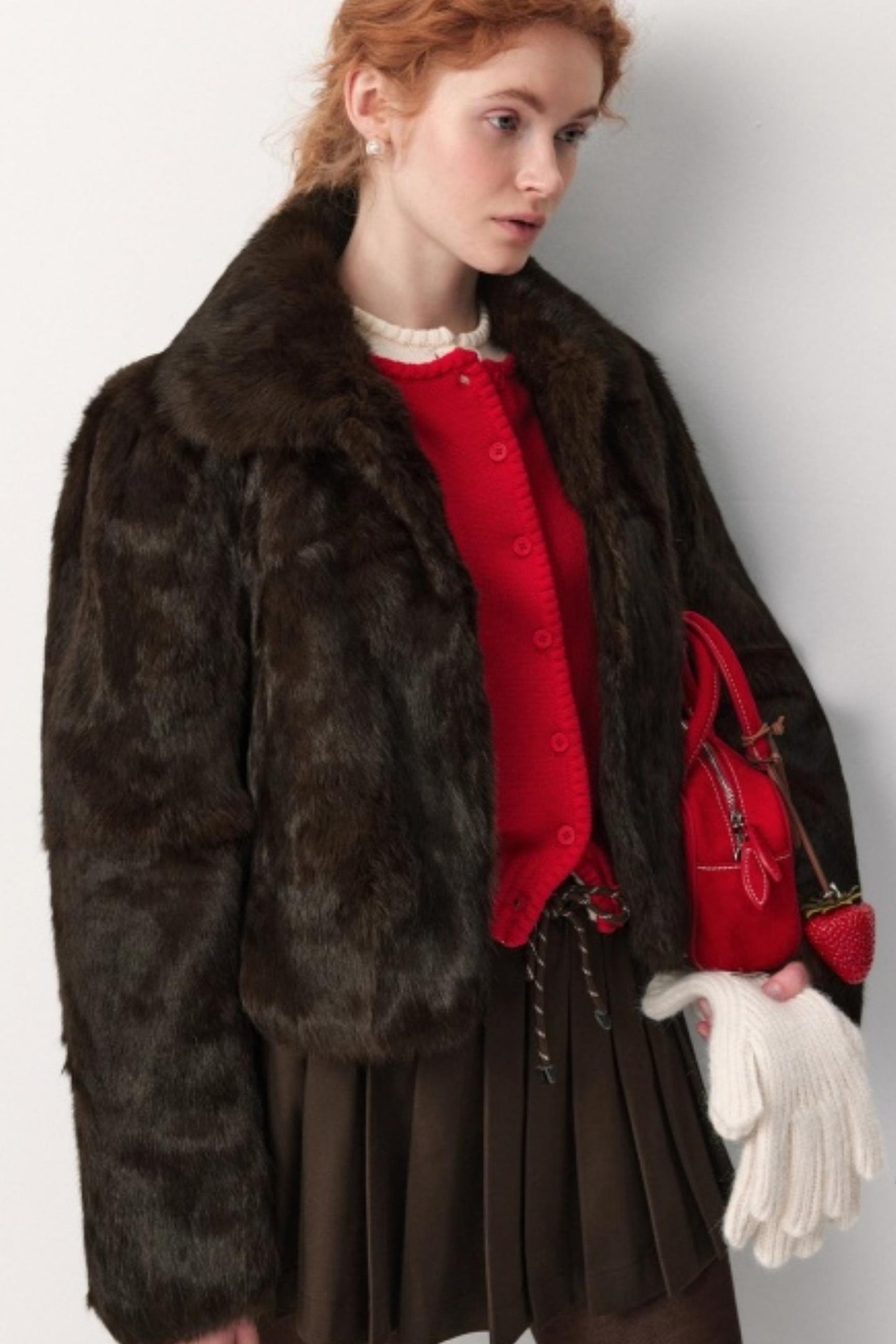Coffee-Colored Rabbit Fur Coat