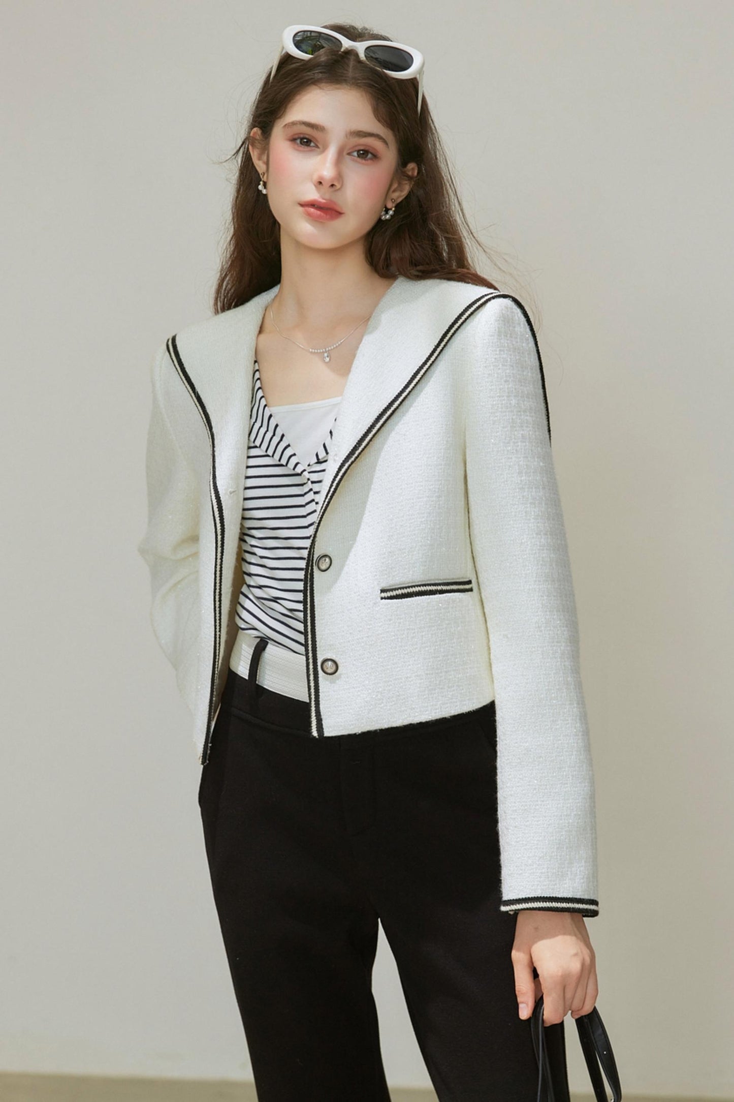 Wool Blend Silhouette Short Coat