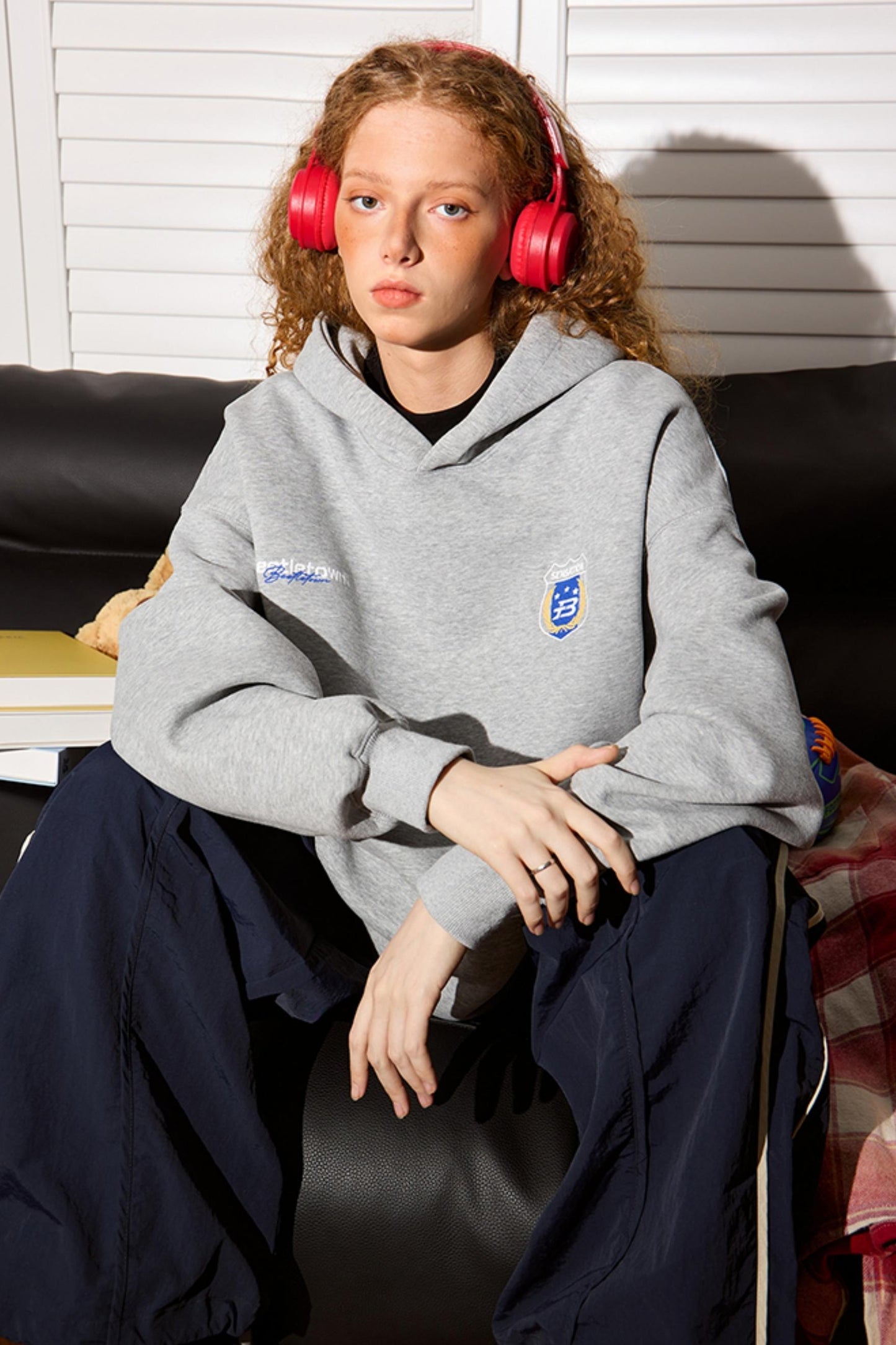 Retro Print Hooded Top