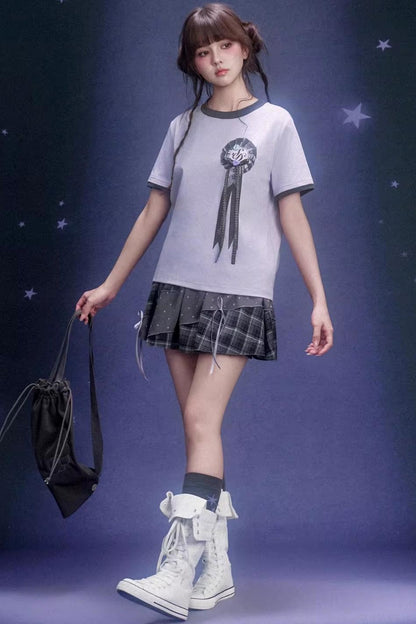 Gray Plaid Pumpkin Pants Skirt