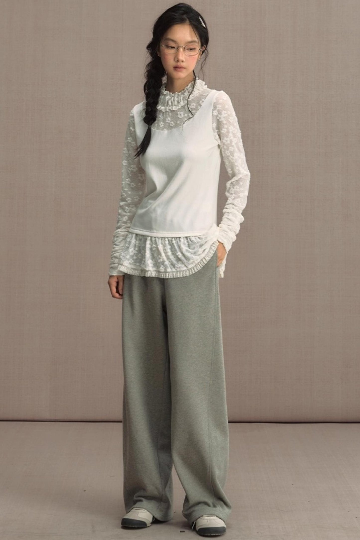 High-Waisted Knitted Wide-Leg Pants