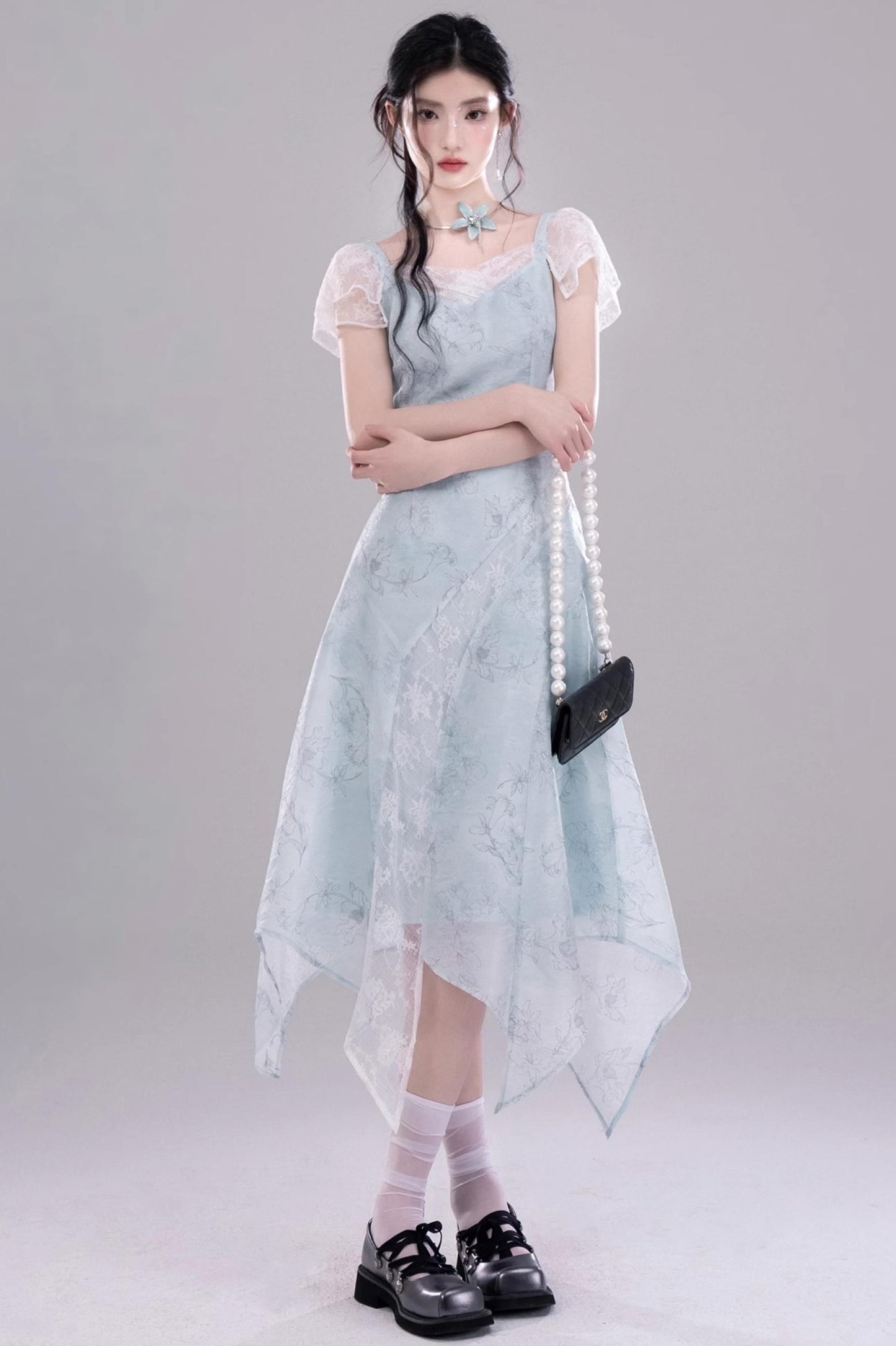 Frosty Green Lace Dress