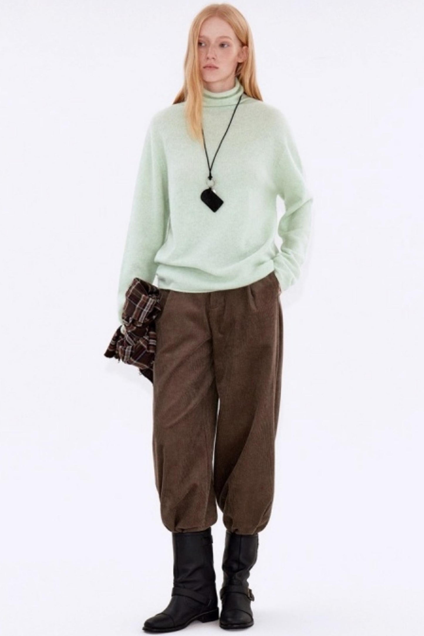 Retro Corduroy Pleated Pants
