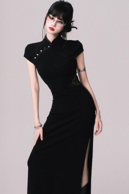 Retro Mermaid Lace Cheongsam Dress