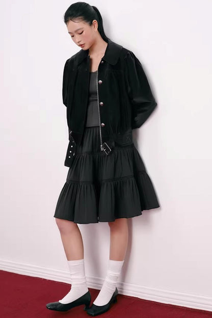 Romantic Pleated Flower Bud Skirt