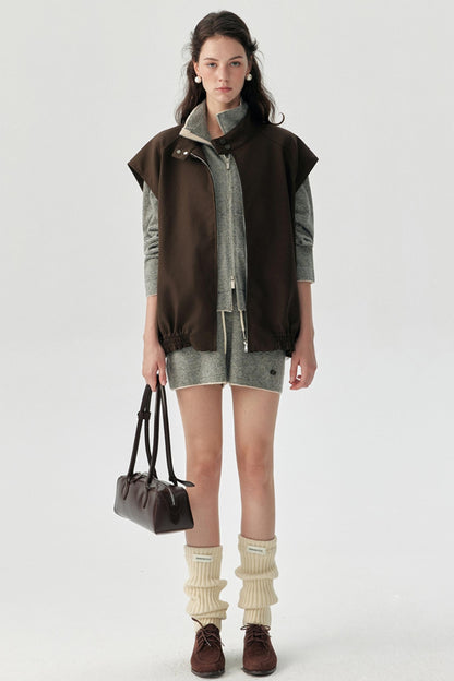 Casual Wide-Shoulder Layering Vest