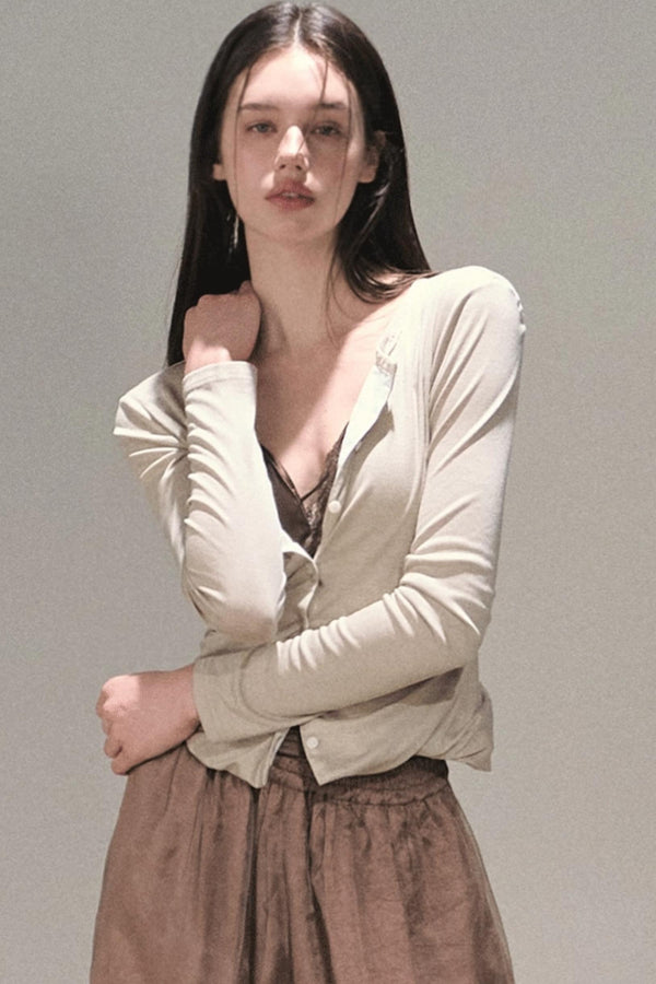 Honest Pleats Reversible Knitted Cardigan Top