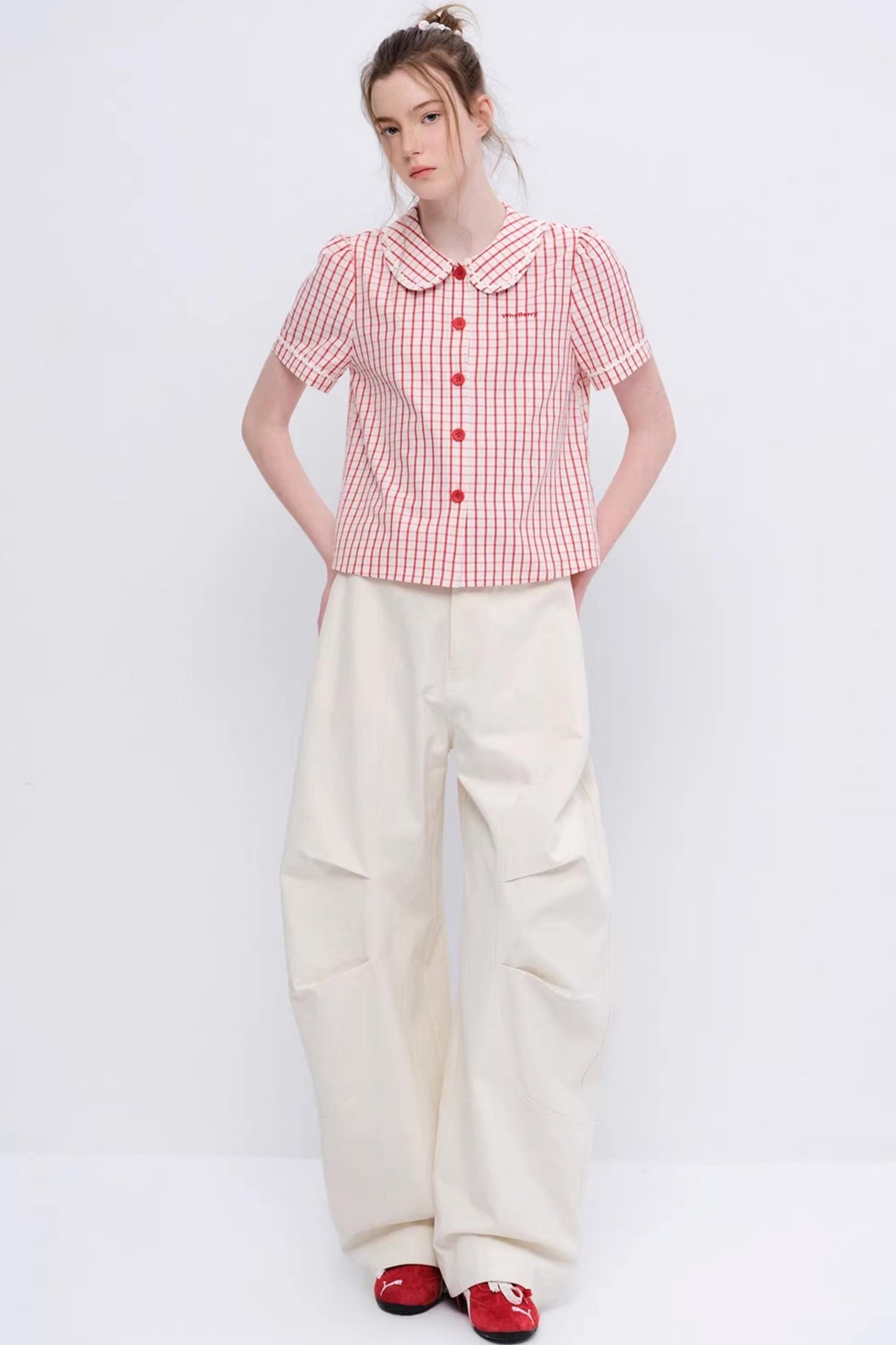 Camicia con colletto da bambola Isola al tramonto