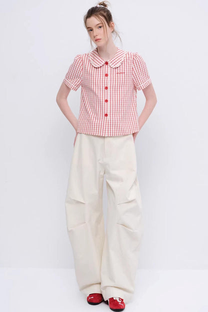 Camicia con colletto da bambola Isola al tramonto