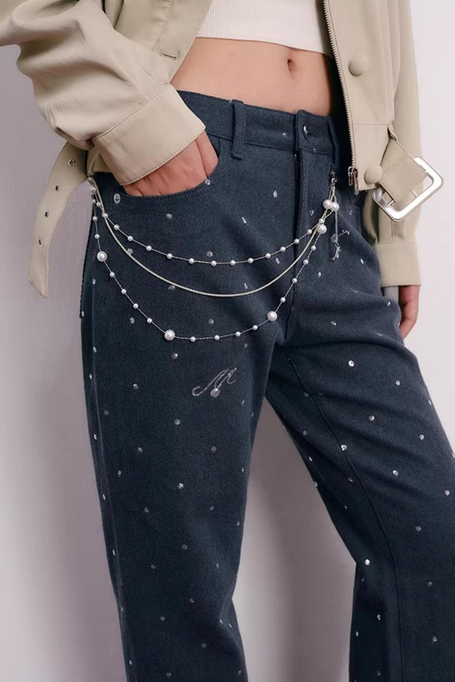 Lustrous Multi-Layered Pearl Waist Chain