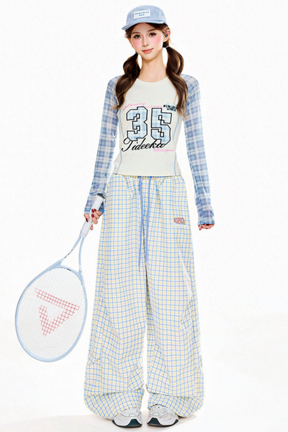 Sweet Spicy Plaid Wide-Leg Pants