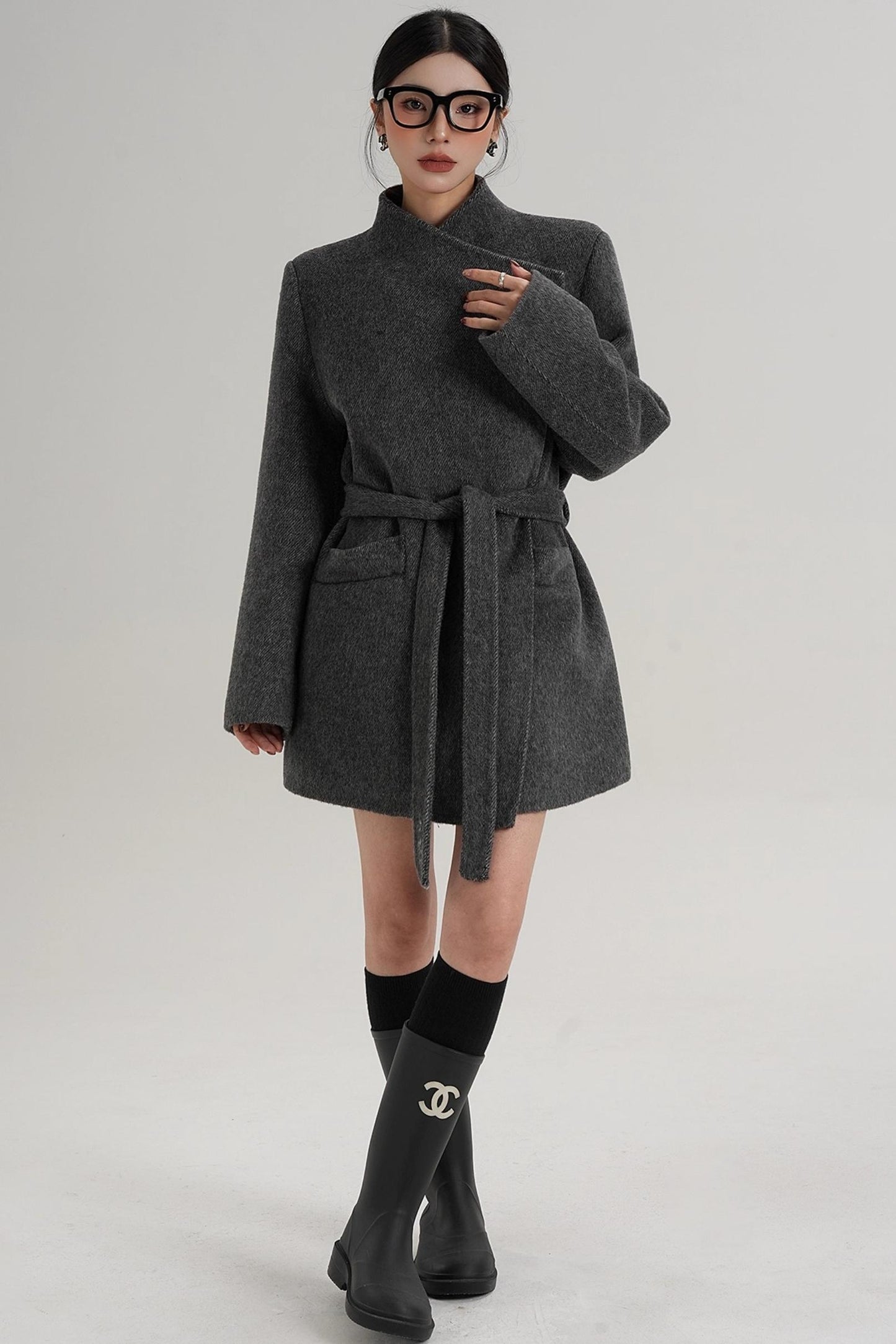 Elegant Wool Bathrobe Coat