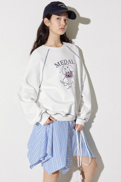 Playful Puppy Print Sweatshirt