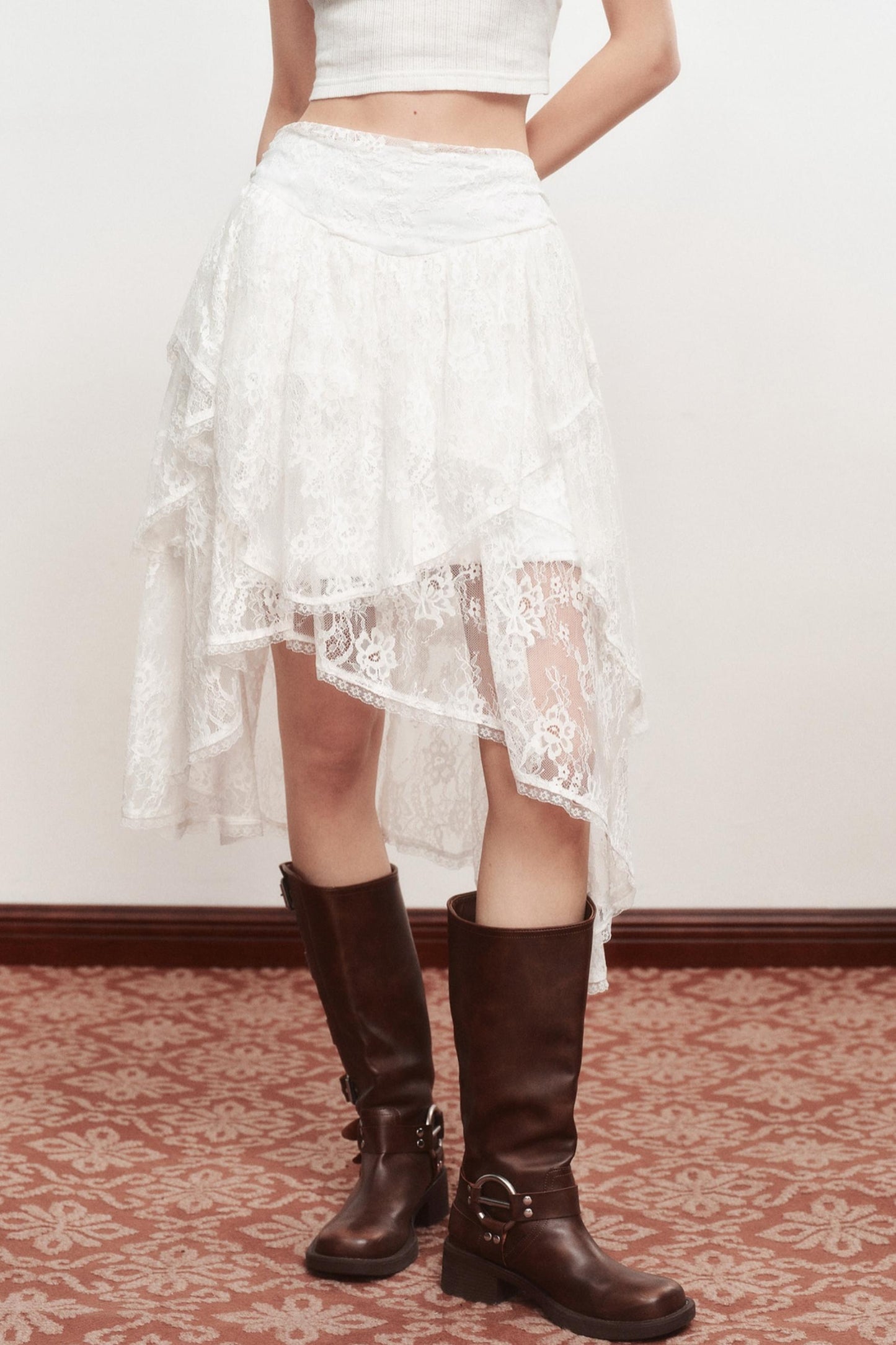 Irregular Thin White Skirt