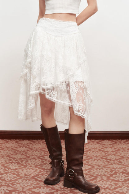 Irregular Thin White Skirt