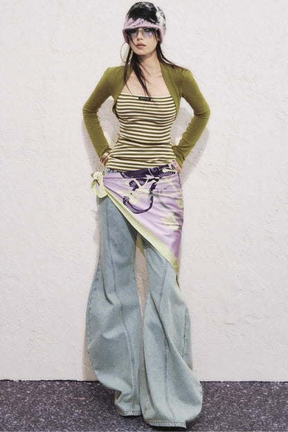 Split Sickle Pocket Heavy Jeans