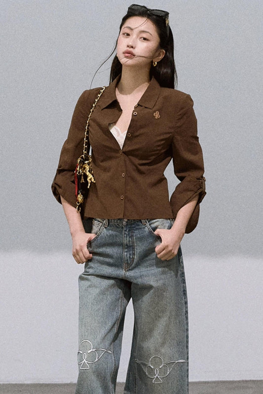 Maillard Cotton Linen Slim Shirt