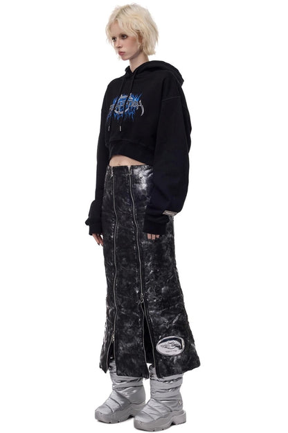 Space Black Quilted Skirt