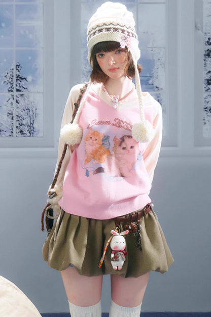 Autumn Knitted V-Neck Sweater