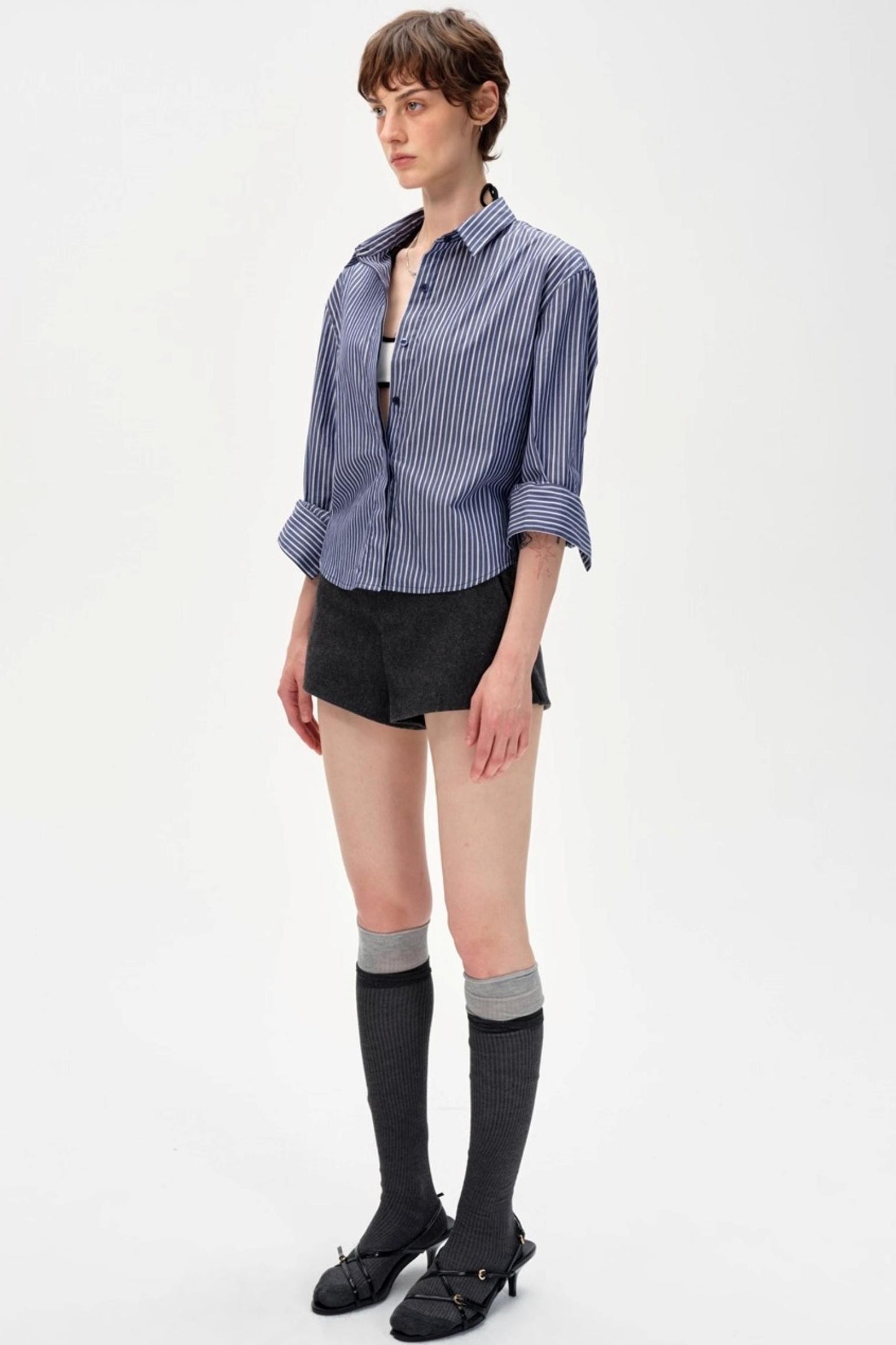 Blue and White Striped Shirt