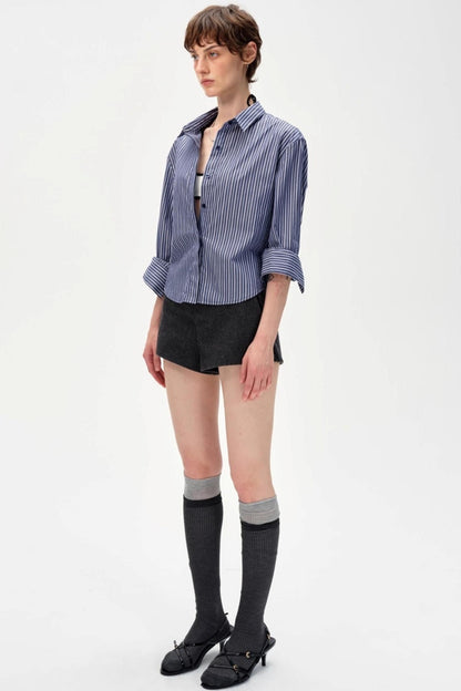 Blue and White Striped Shirt