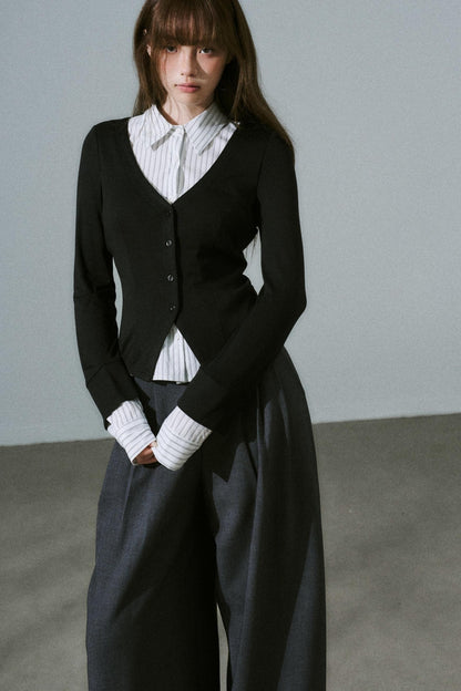 Fake Two Piece Wool Top