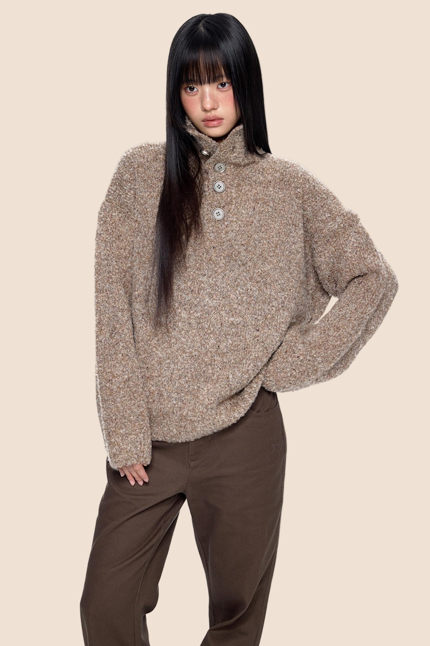 Stand-Up Vintage Sweater Jacket
