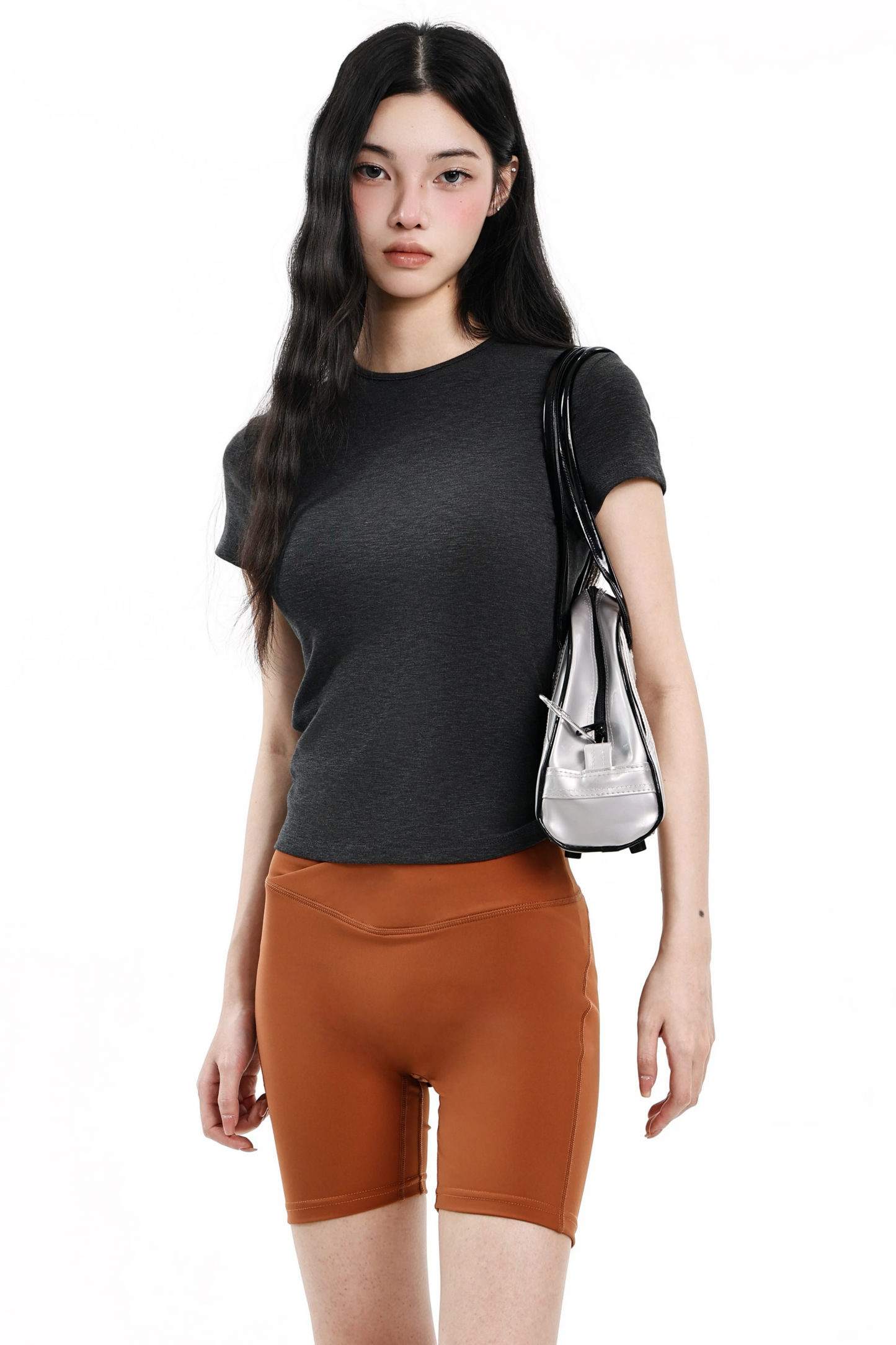 Blusa aderente a tinta unita