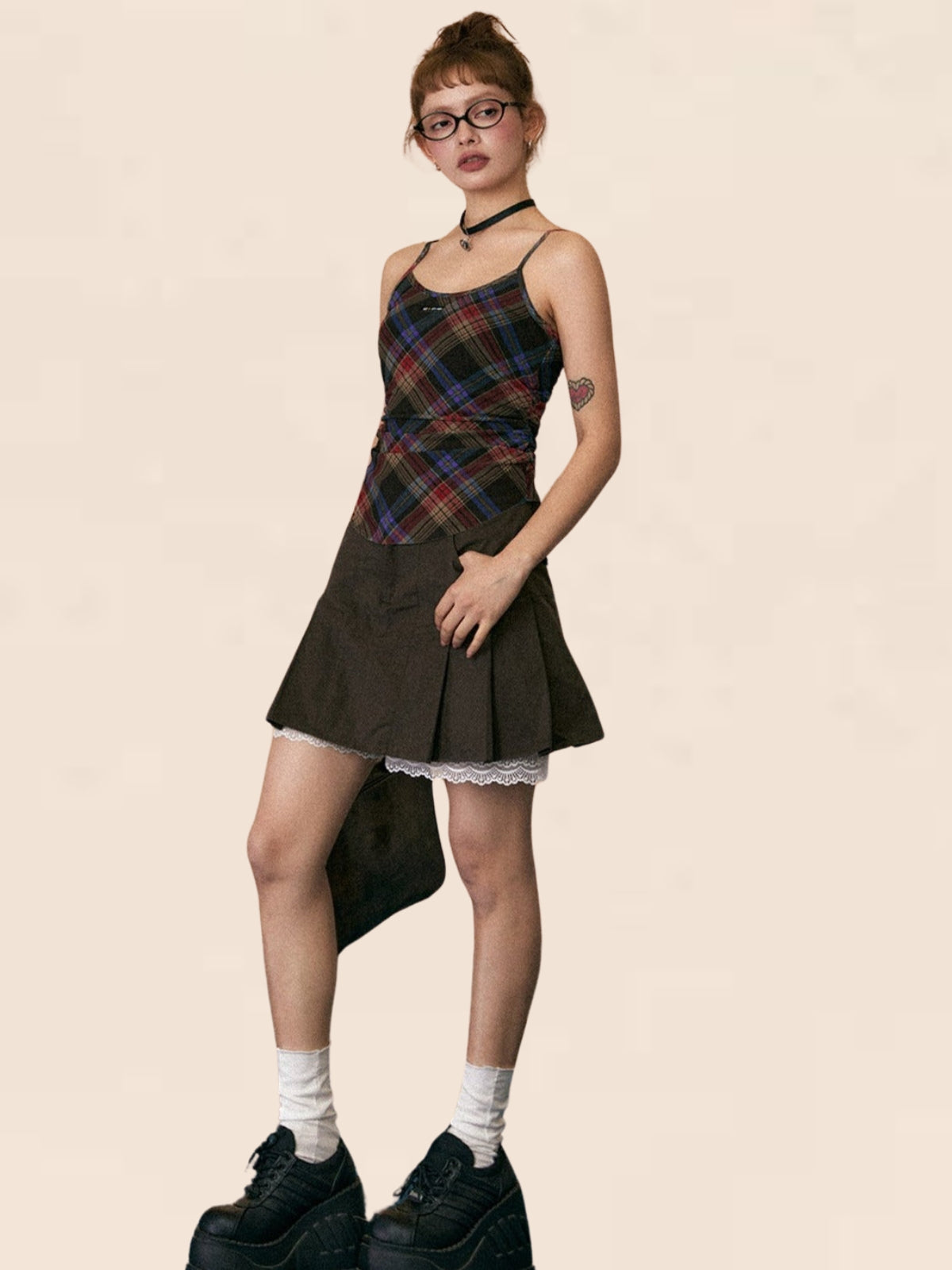 Retro Check Camisole Crop Top