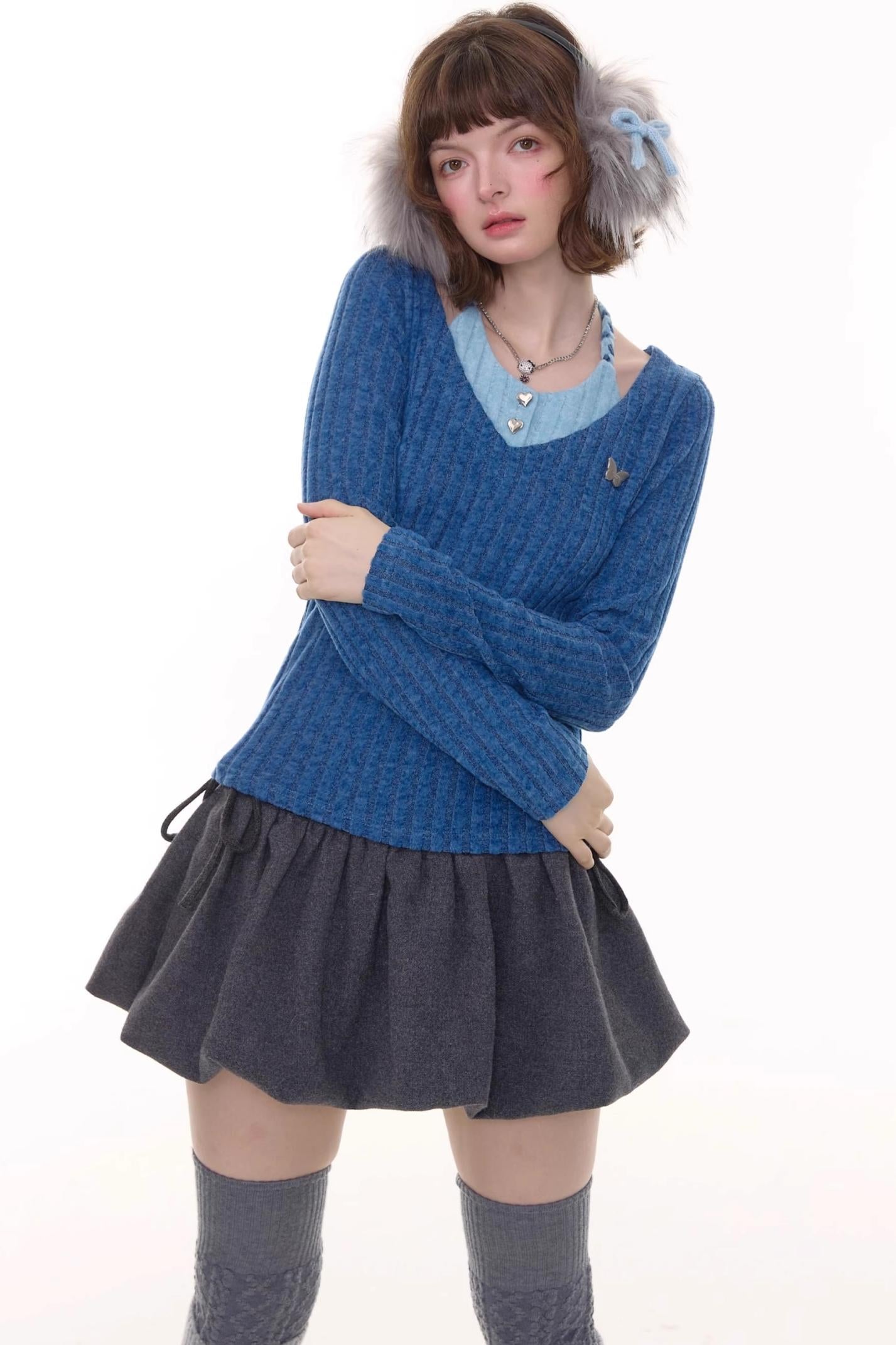 Autumn Slim Halterneck Knit Top