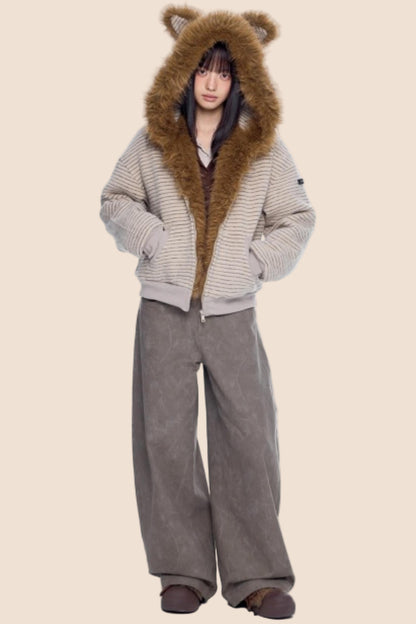 Retro Scimitar Wide-Leg Pants