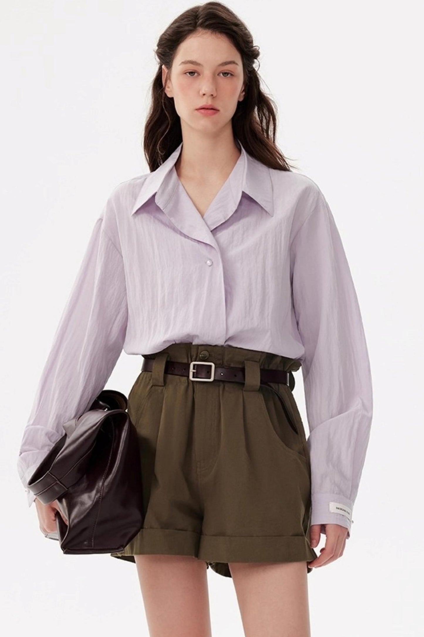Niche Purple Long-Sleeved Shirt