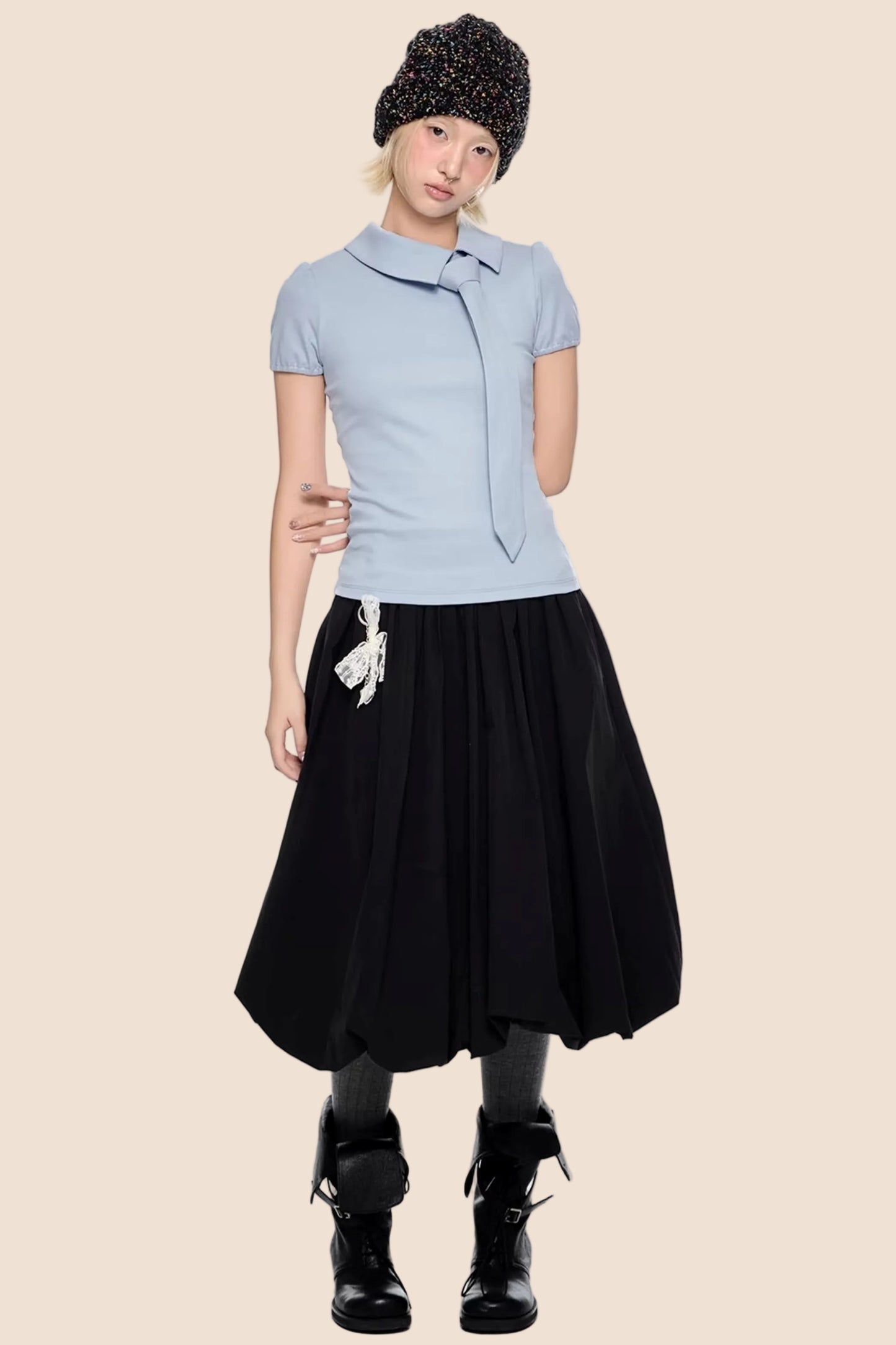 Diagonal Tie Knitted Top