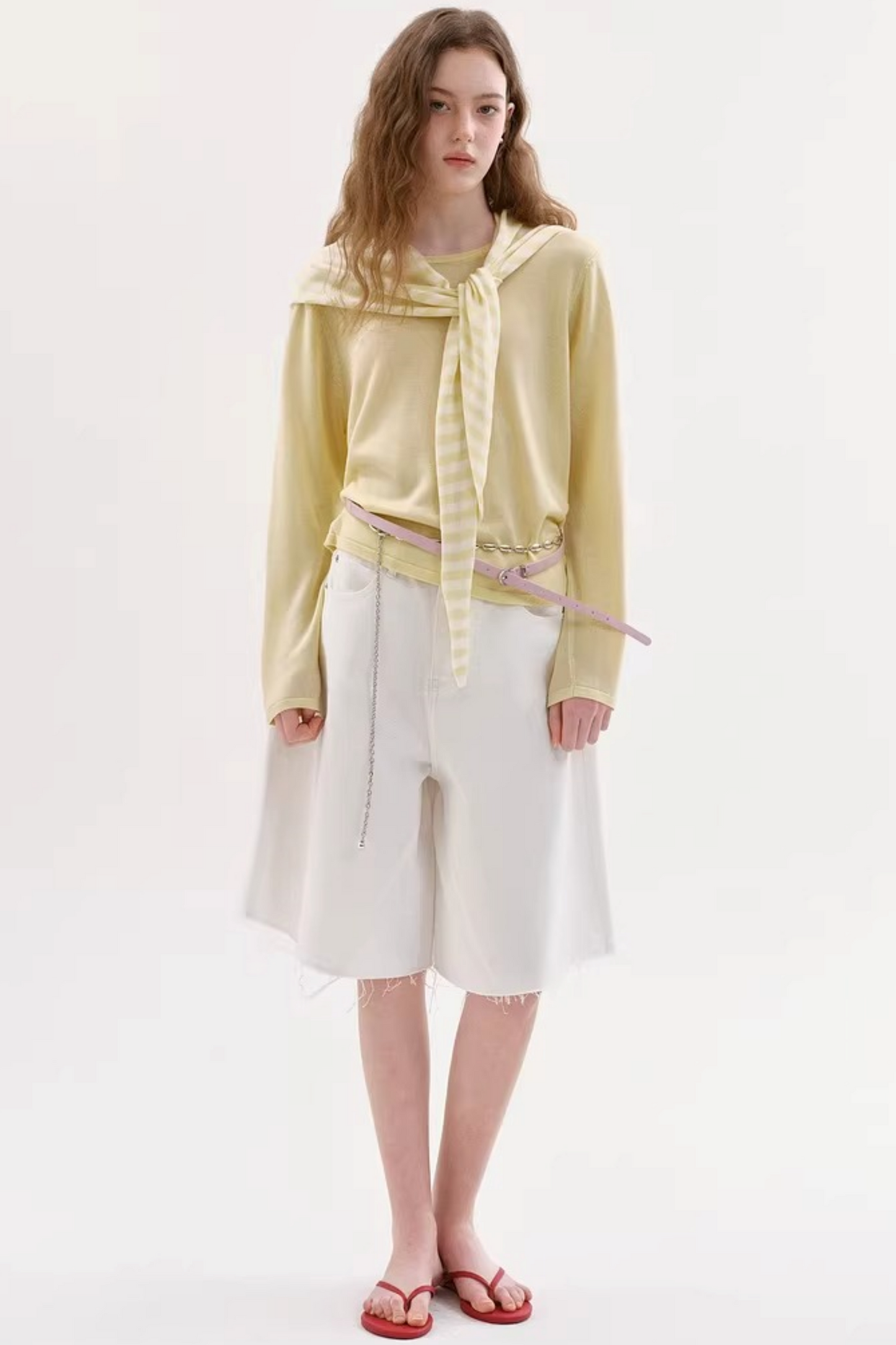 Tencel Striped Knit Shawl Set
