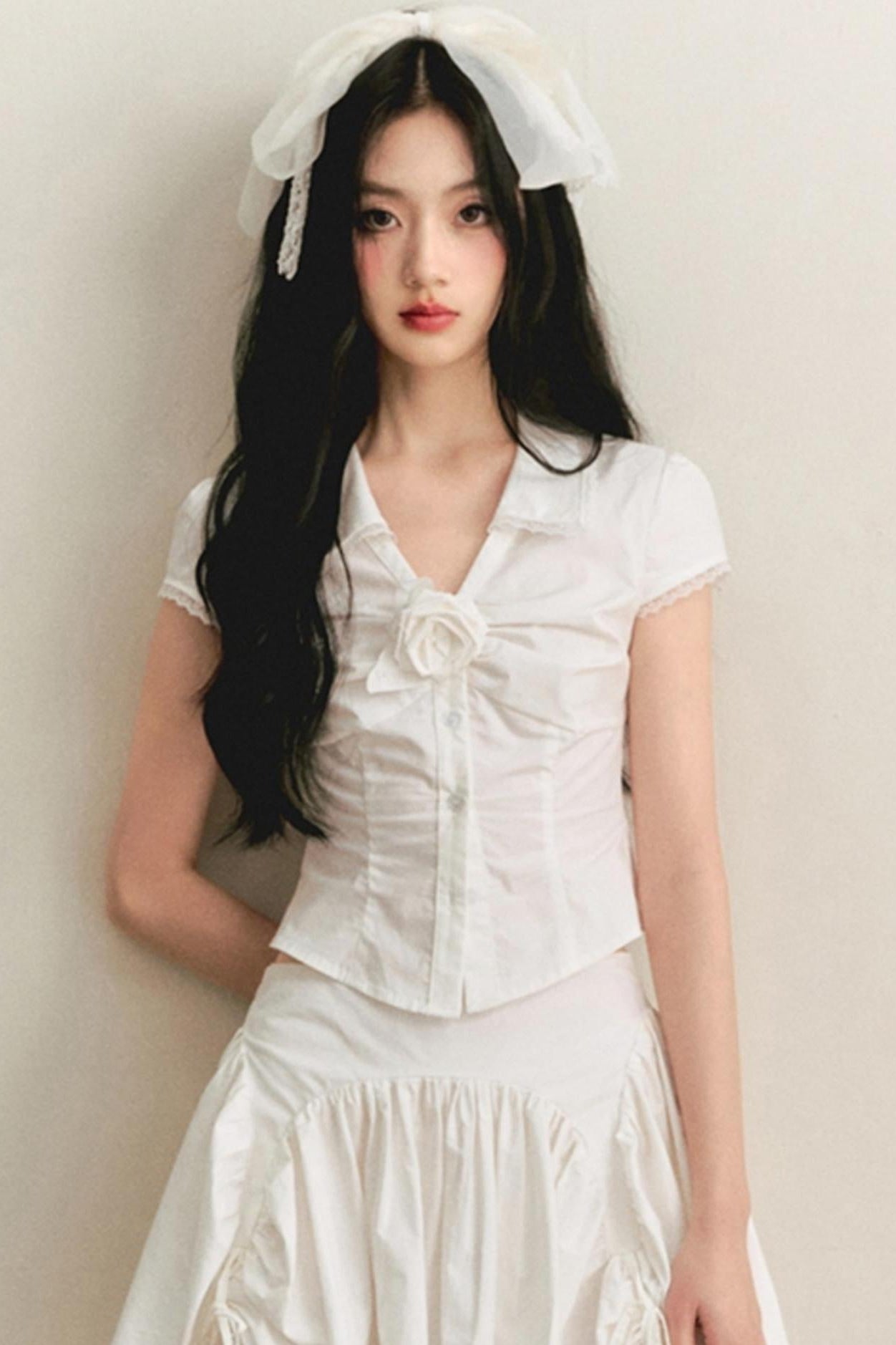 Light Lace-Up Pleated Skirt Set-Up