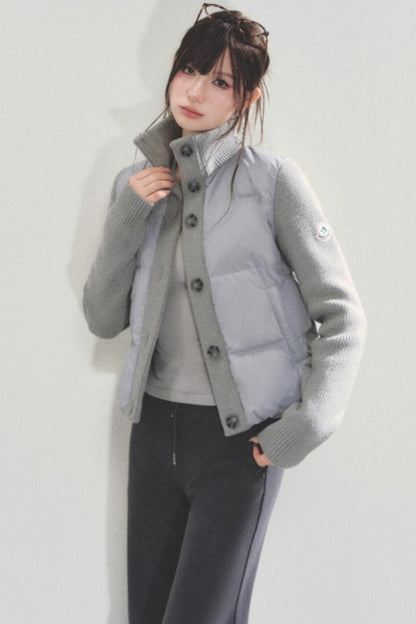 Knitted Patchwork Down Jacket