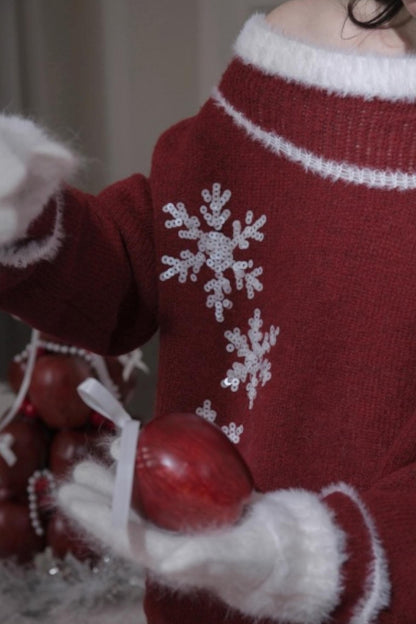 Snowflake Sequin Pullover Sweater