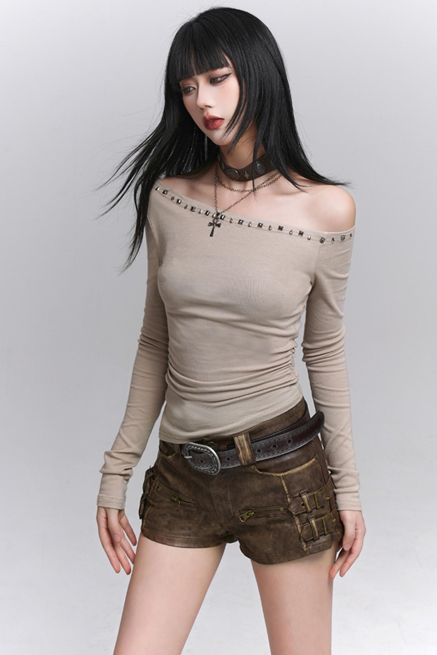 Black PU Leather Shorts