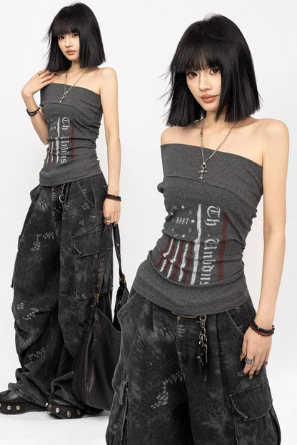 Retro Off-Shoulder Slim T-Shirt