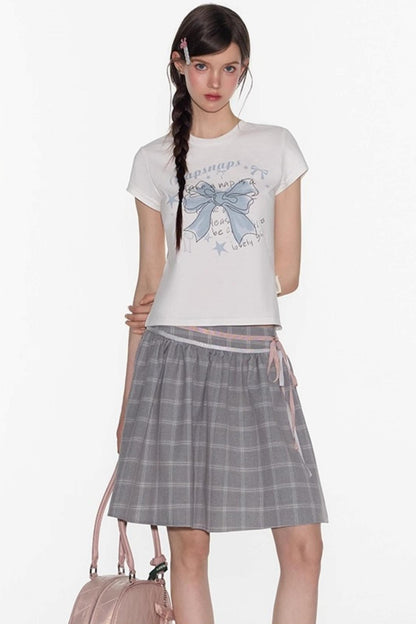 Butterfly Print Short Sleeve Top