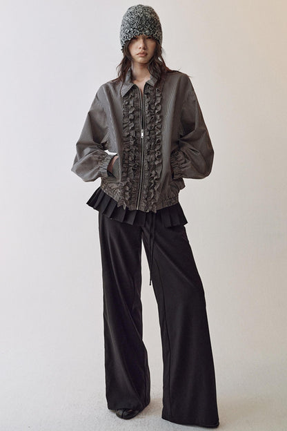 Pleated Wide-Leg Trousers